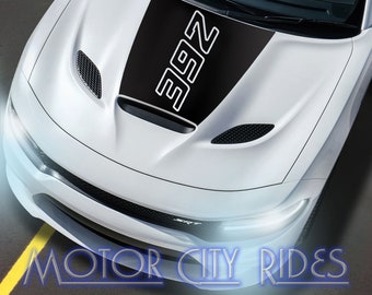 Fits 2015-2023 Dodge Charger 392, 345, Hemi, SRT, GT, RT Scat Pack, Daytona, Hellcat, Demon Power Bulge Hood Stripe Vinyl Decal Graphic