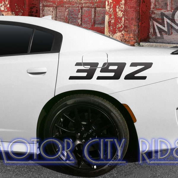 Dodge Charger 2015-2023  "SCAT PACK 392 Solid Quarter Panel Decal Kit" Cost Includes Driver & Passenger Sides.