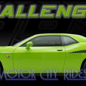 2015-2023 Dodge Challenger- 392 Scat Pack  HoneyComb Quarter Panel Decal Kit Side Stripe Cost Includes Driver & Passenger Sides