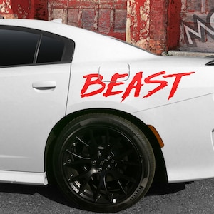 Dodge Charger 2015-2021  &quot;BEAST&quot; Quarter Panel Decal Kit Cost Includes Driver & Passenger Sides.