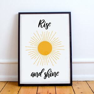 Rise and Shine Printable Quote Inspirational Quote Bedroom - Etsy