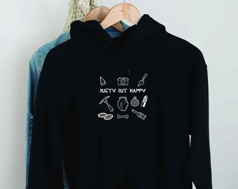 Dusty But Happy, Archaeologist Hoodie, Funny Archaeology Hoodie, Archaeologist Hoodie, Prezent dla mężczyzn, Prezent dla kobiet