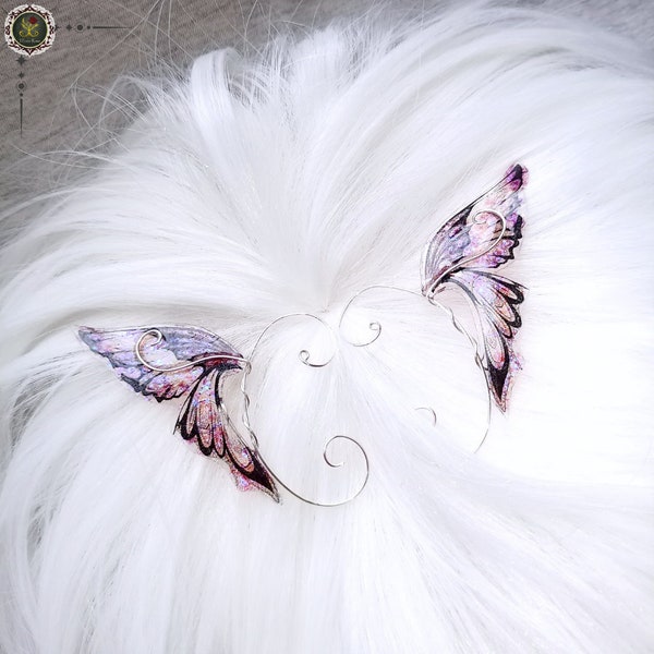 Purple Fairy Wing Ear Wrap Earrings - Fantasy Jewelry, Nature-inspired, Elven Ear Cuffs, Butterfly Earrings, Fantasy Gift for Her