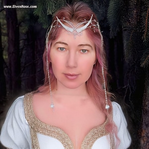 Elven Butterfly Crown: Tolkien Inspired Silver Headpiece