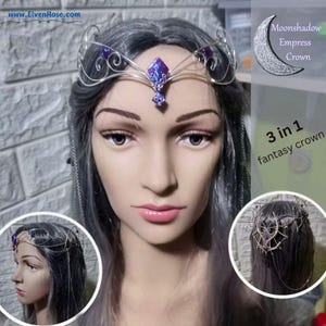Elven Tiara Crown: Silver Wire Fantasy Headpiece, Gothic Cosplay