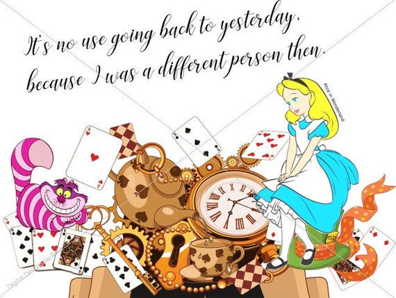 Il Ne Sert A Rien De Revenir En Arriere Svg Alice Au Pays Etsy Canada