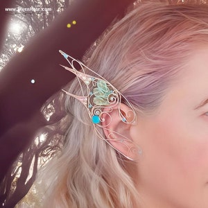 Swarovski Crystal Fee Ohren: Rose Gold & Silber Elven Cosplay