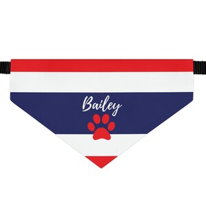 Thailand Flag Dog Bandana Personalized, Flag Of Thailand Over The Collar Dog Bandana Custom Text, Personalized Dog Bandanas