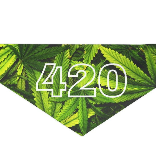 Marijuana Over The Collar Dog Bandana, 420 SVG, Pot, Weed, Gifts For Potheads, Gifts For Hippies, Cannabis Merchandise, Pot Smokers Gift