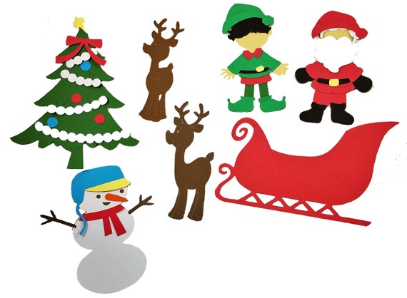 Download Christmas Paper Dolls Mini Craft Kit Santa Sleigh Etsy Yellowimages Mockups
