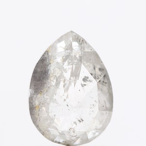 1.36 Carat Natural Salt And Pepper Diamond ! Natural Loose Pear Rose Cut Diamond ! Natural Gray Color Diamond Engagement Jewelry For Ring