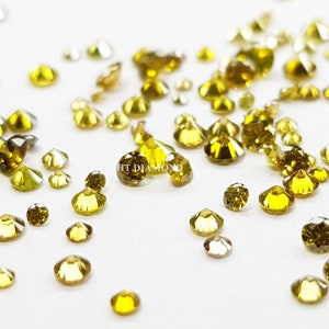 1,05 Ct natürliche gelbe Diamant, natürliche Phantasie gelb Farbe SI Klarheit Runde brillant geschnitten Diamanten, poliert lose Diamant, 1,50 bis 2,00 MM