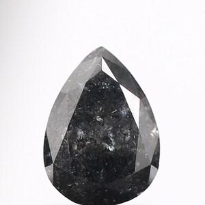 1.04 Carat Natural Salt and Pepper Pear Cut Diamond, Solitaire Loose Diamond for Engagement Ring