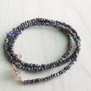 15.00 Ct 16 Inch Full Strand Black Diamonds Beads ! Conflict Free Rough Diamond ! Raw Rough Diamonds ! Natural Rough Beads ! 1.75 To 2.5 MM