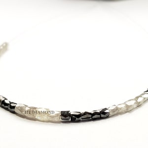 3.05 Ct Lot ! Natural Diamond Beads, Fancy Grey & Black Color Pipe Cut Drilled Loose Diamond Beads, Polished Diamonds, 2.50 to 3.00 MM Size