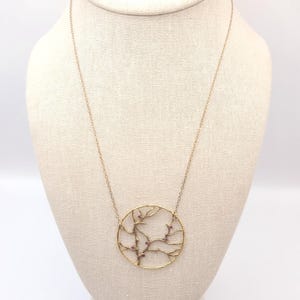NEW - EFFY Circular,  Vermeil on Silver Filigree Tree of Life Pendant Necklace w/Tiny Pink Rubies