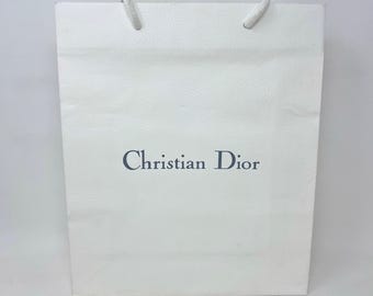 Authentic Dior white shopping bag paper bag gift  13" T X 11" L X 4" W