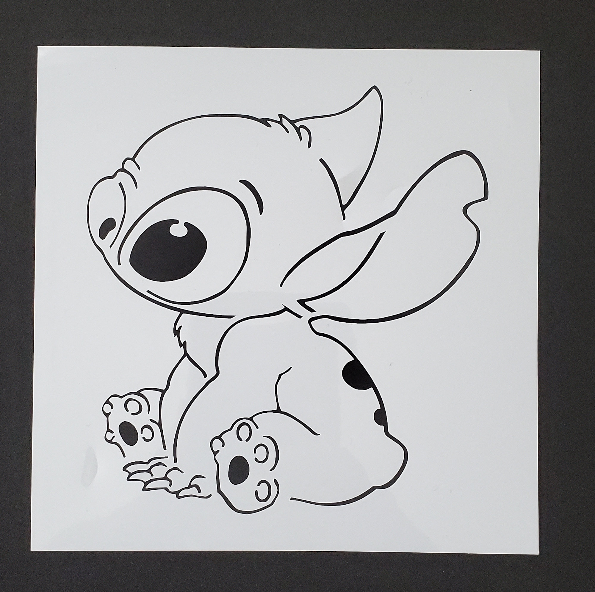 reusable-mylar-stencil-sitting-stitch-from-lilo-stitch-home-decor-art-craft-stencil-walls-fabrics-reusable-washable-etsy