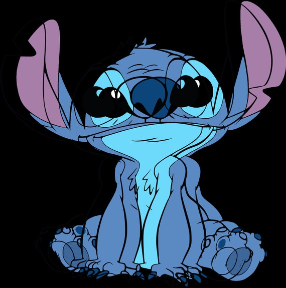 Premium Vector  Sticker of a stitch sitting on a grass and gray