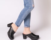 Heel clogs,Women clogs,Leather shoes,Clogs women,Swedish clogs,Leather clogs,Summer women shoes,Clogs mules,Women shoes,Sandal clogs,Swedish