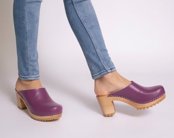 high heel clogs and mules