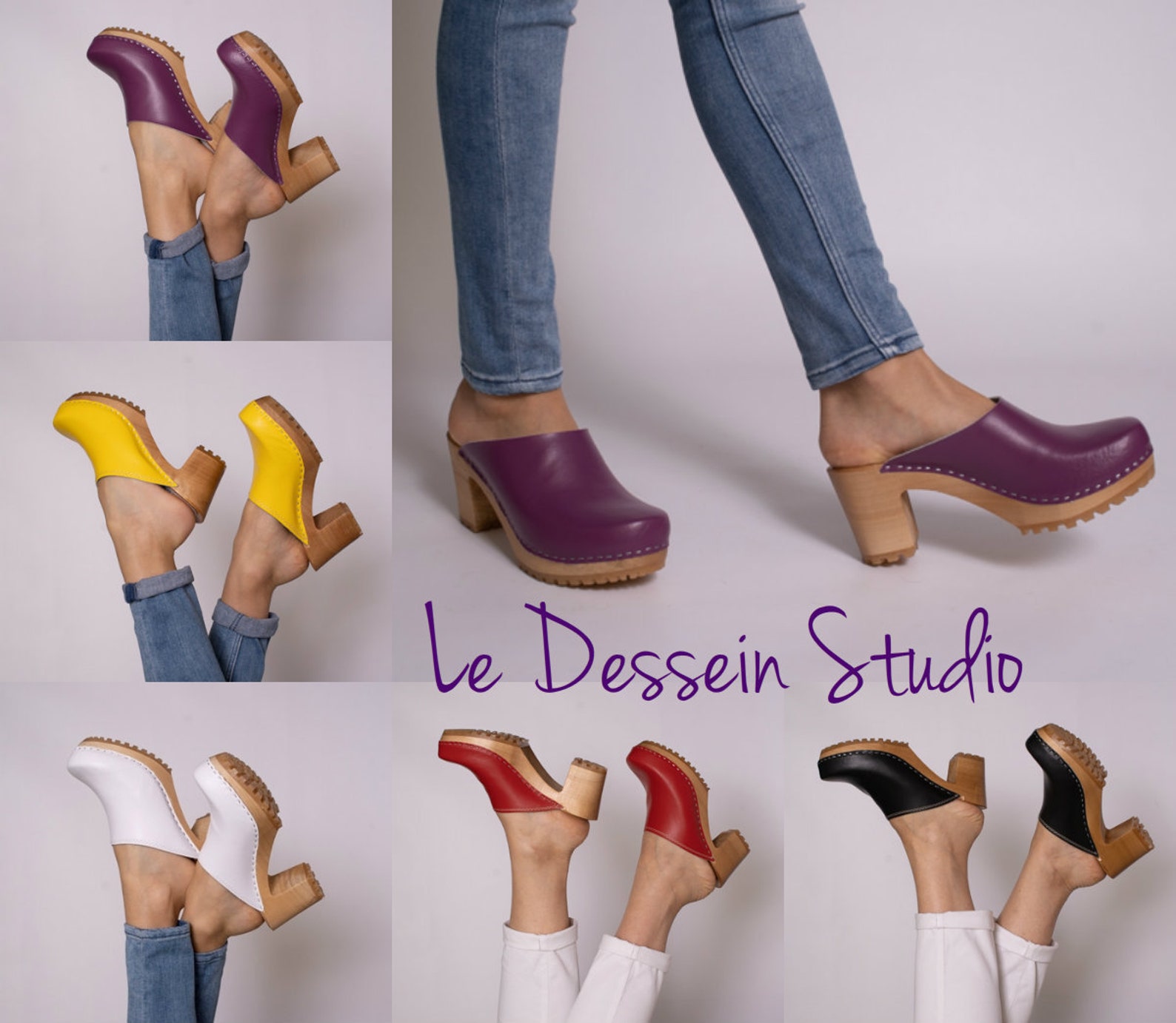 high heel clogs shoes