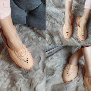 Leather women slippers,Women slippers,Women mules,Gift for her,Christmas gift,Genuine leather,Summer women shoes,Open toe women slippers