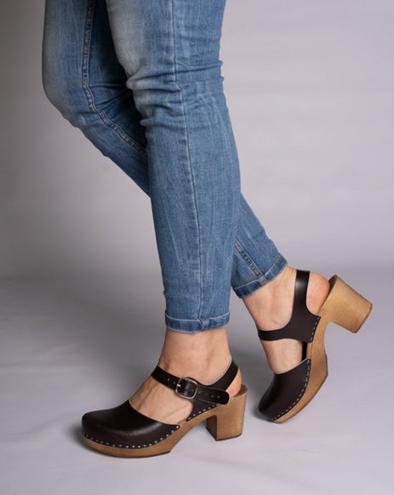 Swedish Clogs Women Sandals High Heel Clogs Heel Sandals Etsy