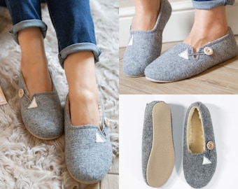 Wool slippers,Ready to ship,Christmas gift,Warm slippers,Felt slippers,Winter slippers,Gift for her,Women slippers,Women warm slippers,