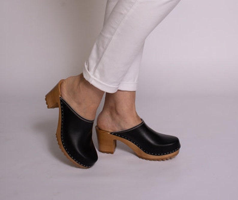 High heel clogs,Women clogs,Leather clogs,Swedish clogs,Clogs women,Leather Shoes,Clogs 8,High heel shoes,Summer women shoes,Clogs mules
