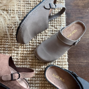 Mila - Wide Toe Box Shoes,Women Barefoot,Anatomical Slip-On,Barefoot Mules,Wide Toe Box Moccasins,Leather Mules,Nubuck Mules,Navona Clogs image 19