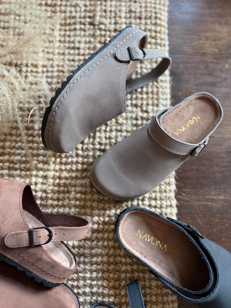 Mila - Wide Toe Box Shoes,Women Barefoot,Anatomical Slip-On,Barefoot Mules,Wide Toe Box Moccasins,Leather Mules,Nubuck Mules,Navona Clogs image 19