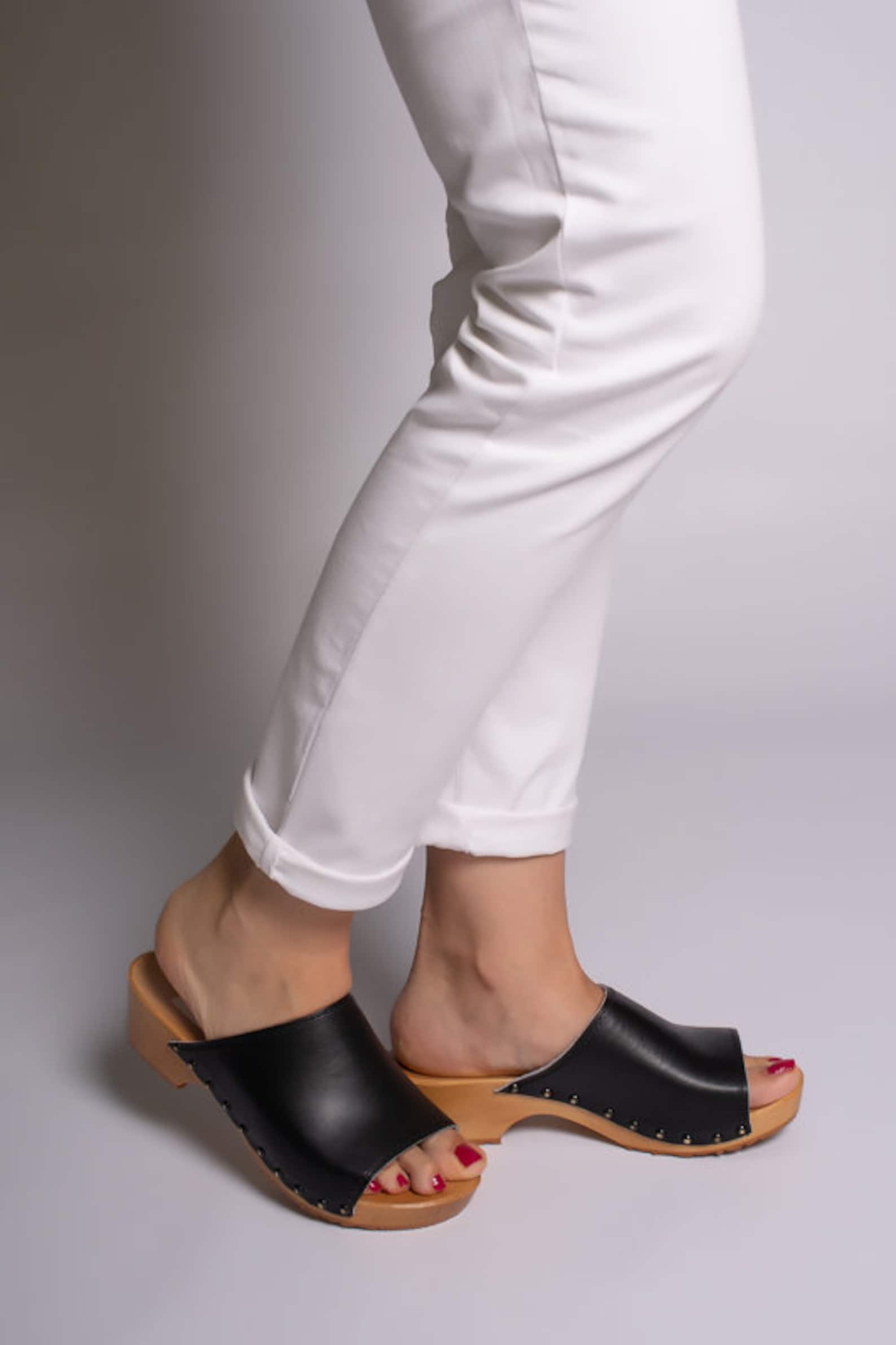 Leather Clogs Mules Clogs Women Leather Mules Sandals Etsy