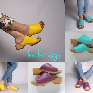 Women clogs, Leather clogs, Women mules, Clogs 8, Leather women mules, Gift for her,Women clogs 6,Handmade clogs,Summer women shoes,Clogs 7