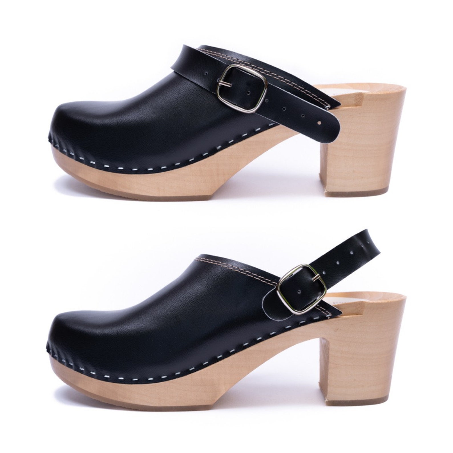 leather clogs womens