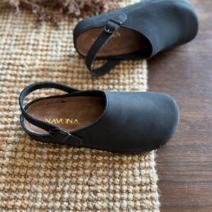 Mila - Wide Toe Box Shoes,Women Barefoot,Anatomical Slip-On,Barefoot Mules,Wide Toe Box Moccasins,Leather Mules,Nubuck Mules,Navona Clogs image 12