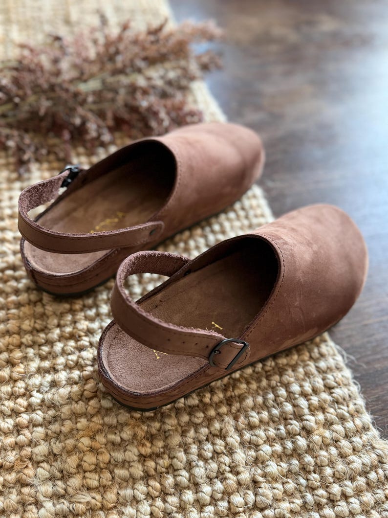 Mila - Wide Toe Box Shoes,Women Barefoot,Anatomical Slip-On,Barefoot Mules,Wide Toe Box Moccasins,Leather Mules,Nubuck Mules,Navona Clogs image 3