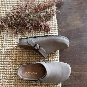 Mila - Wide Toe Box Shoes,Women Barefoot,Anatomical Slip-On,Barefoot Mules,Wide Toe Box Moccasins,Leather Mules,Nubuck Mules,Navona Clogs image 10