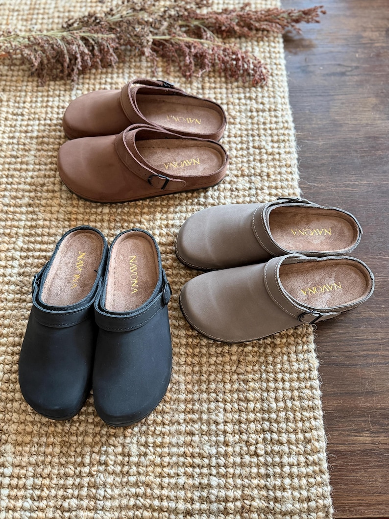 Mila - Wide Toe Box Shoes,Women Barefoot,Anatomical Slip-On,Barefoot Mules,Wide Toe Box Moccasins,Leather Mules,Nubuck Mules,Navona Clogs image 18
