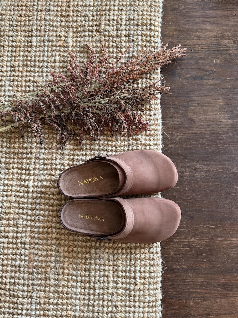 Mila - Wide Toe Box Shoes,Women Barefoot,Anatomical Slip-On,Barefoot Mules,Wide Toe Box Moccasins,Leather Mules,Nubuck Mules,Navona Clogs brown
