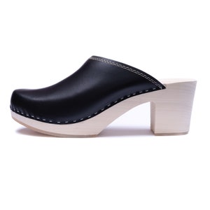 Wooden clogs Heel women shoes Swedish clogs Leather women shoes Women moccasins Women shoes Leather mules Women sandals Handmade women shoes