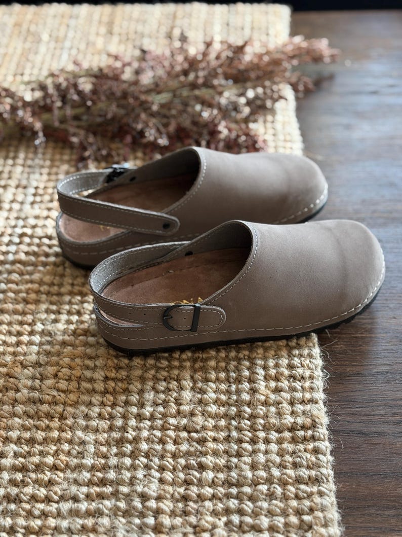 Mila - Wide Toe Box Shoes,Women Barefoot,Anatomical Slip-On,Barefoot Mules,Wide Toe Box Moccasins,Leather Mules,Nubuck Mules,Navona Clogs image 8