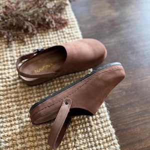 Mila - Wide Toe Box Shoes,Women Barefoot,Anatomical Slip-On,Barefoot Mules,Wide Toe Box Moccasins,Leather Mules,Nubuck Mules,Navona Clogs image 5