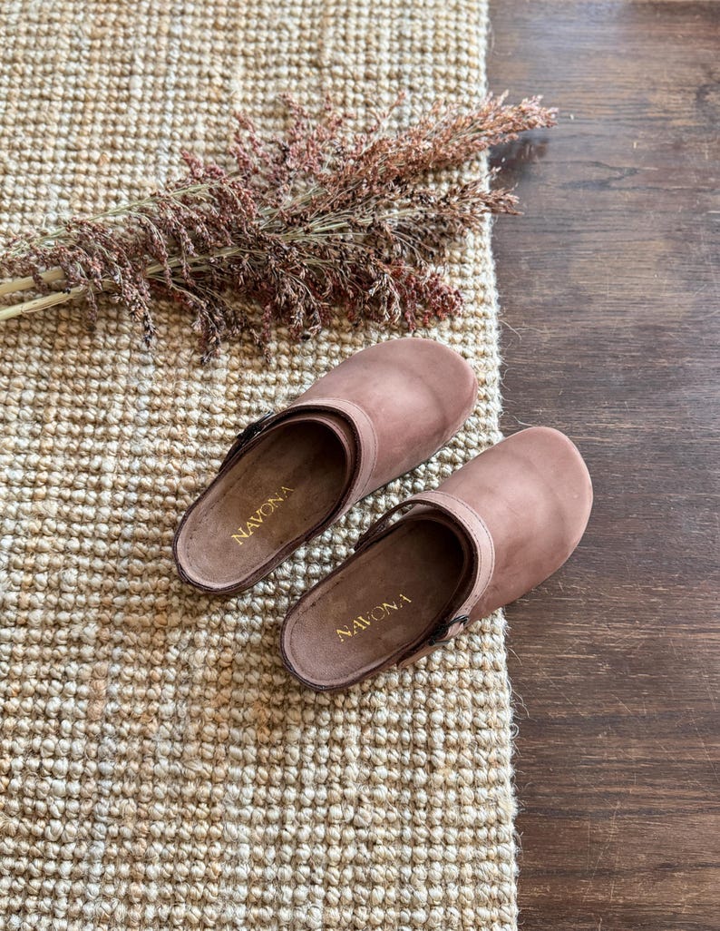 Mila - Wide Toe Box Shoes,Women Barefoot,Anatomical Slip-On,Barefoot Mules,Wide Toe Box Moccasins,Leather Mules,Nubuck Mules,Navona Clogs image 6
