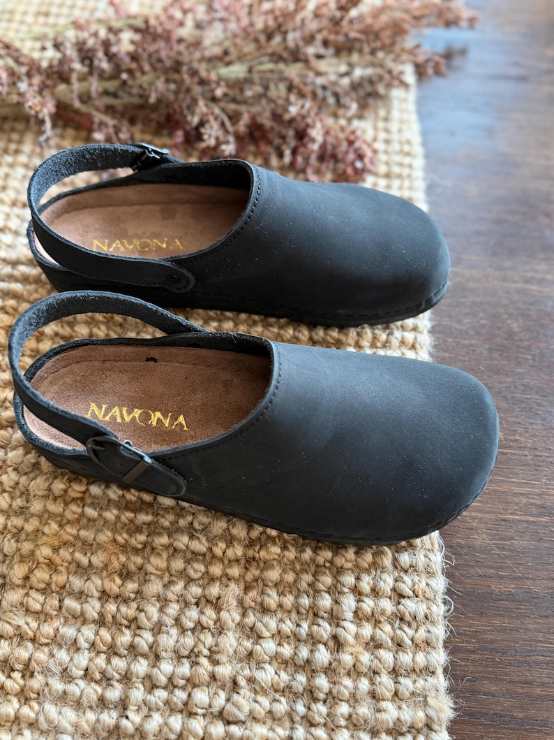 Mila - Wide Toe Box Shoes,Women Barefoot,Anatomical Slip-On,Barefoot Mules,Wide Toe Box Moccasins,Leather Mules,Nubuck Mules,Navona Clogs image 14