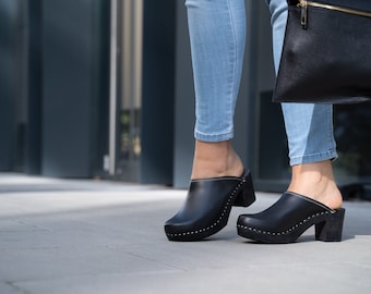 New clogs Swedish Clogs Heel mules Leather shoes Women shoes Women clogs Leather clogs Women sandals Summer shoes Leather handmade shoes