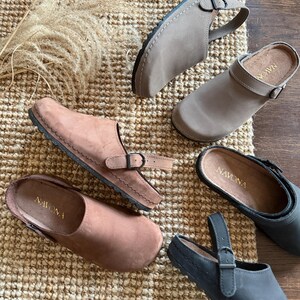 Mila - Wide Toe Box Shoes,Women Barefoot,Anatomical Slip-On,Barefoot Mules,Wide Toe Box Moccasins,Leather Mules,Nubuck Mules,Navona Clogs image 20