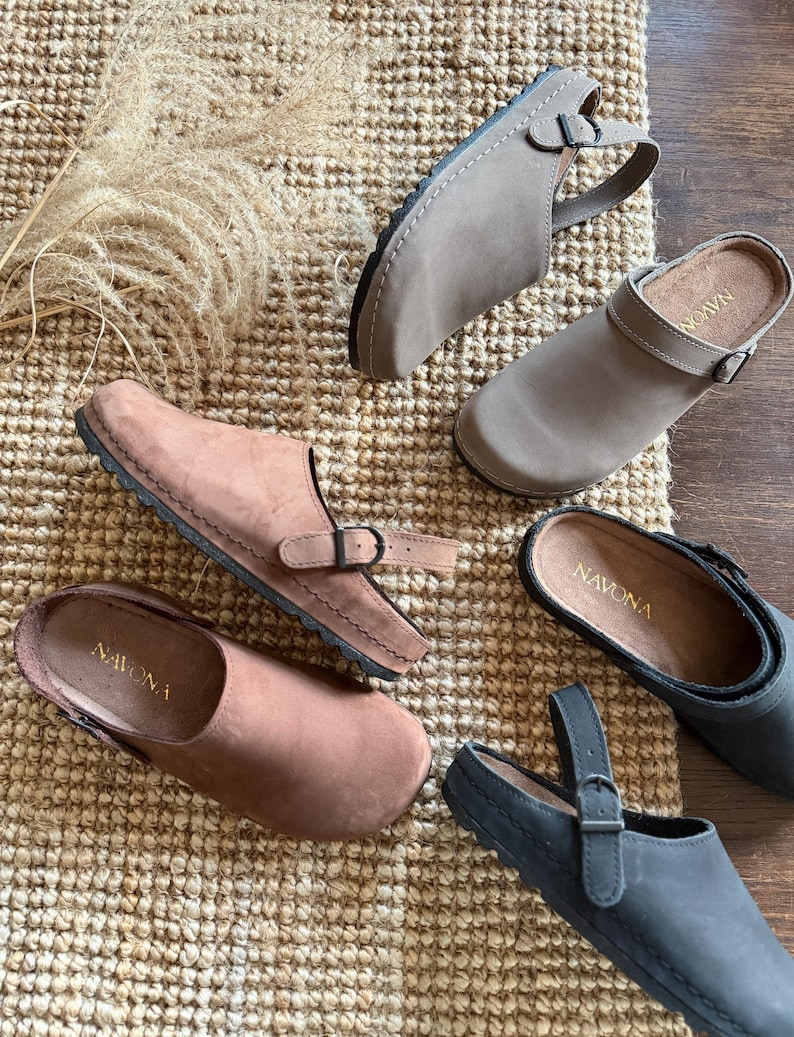 Mila - Wide Toe Box Shoes,Women Barefoot,Anatomical Slip-On,Barefoot Mules,Wide Toe Box Moccasins,Leather Mules,Nubuck Mules,Navona Clogs image 20