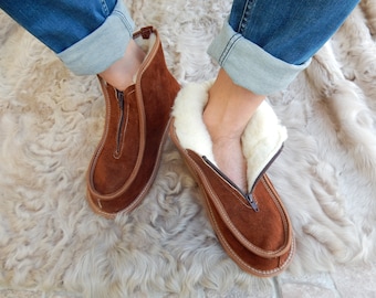Men slippers,Leather slippers,Winter slippers,Sheepskin sllippers,Men leather slippers,Gift for father,Men sheep slippers,Sheepskin slippers