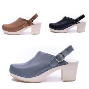 Swedish wood clogs,Leather shoes,Clogs women,Heel clogs,Swedish clogs,Leather clogs,Summer women shoes,Clogs mules,Women shoes,Sandal clogs